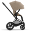 Коляска 2 в 1 Cybex Priam IV Platinum Collection шасси Matt Black, Cozy Beige (бежевый)