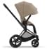 Коляска 2 в 1 Cybex Priam IV Platinum Collection шасси Matt Black, Cozy Beige (бежевый)