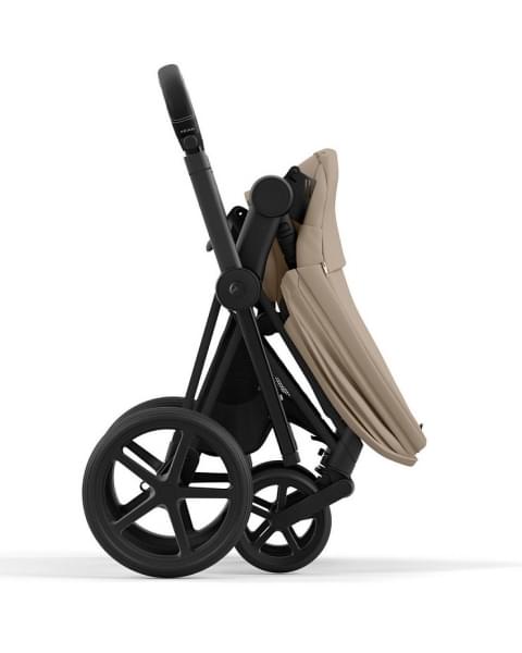 Коляска 2 в 1 Cybex Priam IV Platinum Collection шасси Matt Black, Cozy Beige (бежевый)