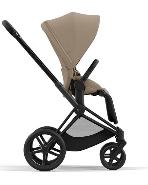 Коляска 2 в 1 Cybex Priam IV Platinum Collection шасси Matt Black, Cozy Beige (бежевый)