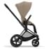Коляска 2 в 1 Cybex Priam IV Platinum Collection шасси Matt Black, Cozy Beige (бежевый)