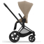 Коляска 2 в 1 Cybex Priam IV Platinum Collection шасси Matt Black, Cozy Beige (бежевый)