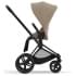 Коляска 2 в 1 Cybex Priam IV Platinum Collection шасси Matt Black, Cozy Beige (бежевый)