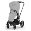 Коляска 2 в 1 Cybex Priam IV Platinum Collection шасси Matt Black, Cozy Beige (бежевый)