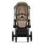 Коляска 2 в 1 Cybex Priam IV Platinum Collection шасси Matt Black, Cozy Beige (бежевый)
