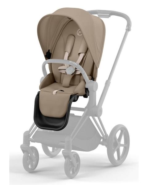 Коляска 2 в 1 Cybex Priam IV Platinum Collection шасси Matt Black, Cozy Beige (бежевый)