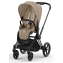 Коляска 2 в 1 Cybex Priam IV Platinum Collection шасси Matt Black, Cozy Beige (бежевый)