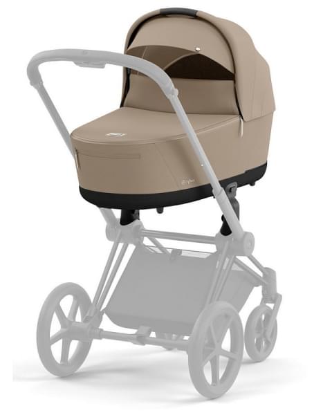 Коляска 2 в 1 Cybex Priam IV Platinum Collection шасси Matt Black, Cozy Beige (бежевый)