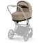 Коляска 2 в 1 Cybex Priam IV Platinum Collection шасси Matt Black, Cozy Beige (бежевый)