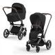 Коляска 2 в 1 Cybex Priam IV Platinum Collection шасси Chrome Brown, Sepia Black (Черный)