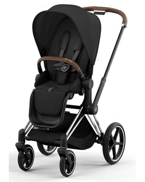 Коляска 2 в 1 Cybex Priam IV Platinum Collection шасси Chrome Brown, Sepia Black (Черный)