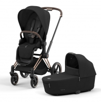 Коляска 2 в 1 Cybex Priam IV шасси Rose Gold, Sepia Black (Черный)