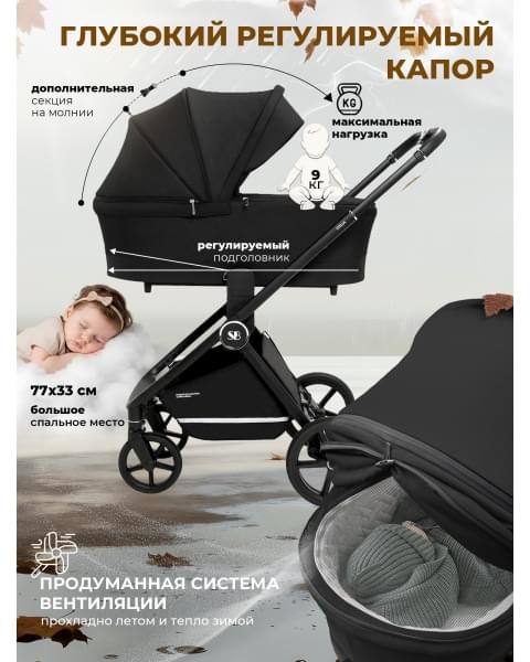 Коляска 2 в 1 Sweet Baby Stella Black