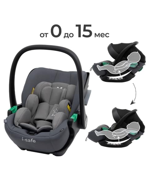 Коляска 3 в 1 Agex Prima Pro 2025, Grey (Серый) + Автокресло Agex i-Safe (0-13 кг), Grey (Серый)