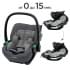 Коляска 3 в 1 Agex Prima Pro 2025, Grey (Серый) + Автокресло Agex i-Safe (0-13 кг), Grey (Серый)