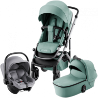 Коляска 3 в 1 Britax Roemer Smile 5Z, Jade Green (Зеленый) + Автокресло Baby-Safe Core, Frost Grey (Серый)