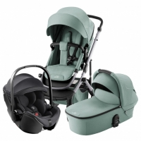 Коляска 3 в 1 Britax Roemer Smile 5Z, Jade Green (Зеленый) + Автокресло Britax Roemer Baby-Safe Pro Classic (0-13 кг), Deep Black (Черный)