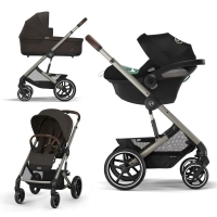 Коляска 3 в 1 Cybex Balios S Lux 2025 Chocolate Brown TPE + Автокресло Aton B2