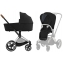 Коляска 3 в 1 Cybex Priam IV Chrome Brown и автокресло Aton B2 i-Size Steel Grey Sepia Black