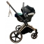 Коляска 3 в 1 Cybex Priam IV Rosegold и автокресло Aton B2 i-Size Sepia Black/Bay Blue