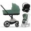 Коляска 3 в 1 Cybex Priam IV Rosegold и автокресло Aton S2 i-Size с базой Base One Leaf Green/Moon Black