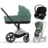 Коляска 3 в 1 Cybex Priam IV Rosegold и автокресло Aton S2 i-Size с базой Base One Leaf Green/Moon Black