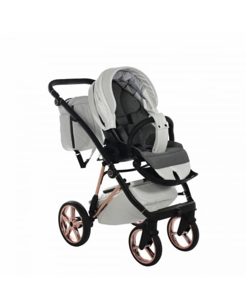 Коляска 3 в 1 Junama Air Ecco, JAE-01 (Белый / Рама медь)