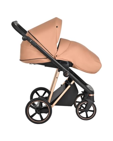 Коляска 3 в 1 Roan Sol Lux, Toffee шасси Rose Gold (Коричневый)
