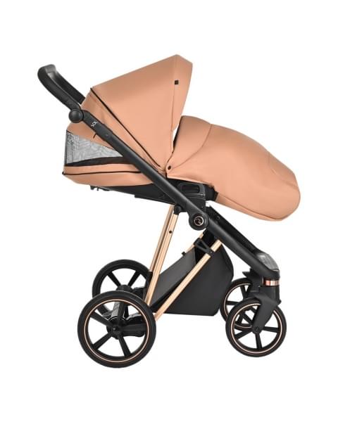 Коляска 3 в 1 Roan Sol Lux, Toffee шасси Rose Gold (Коричневый)