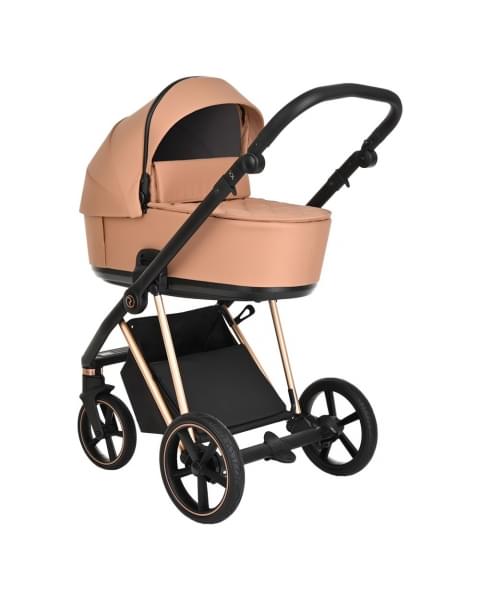 Коляска 3 в 1 Roan Sol Lux, Toffee шасси Rose Gold (Коричневый)