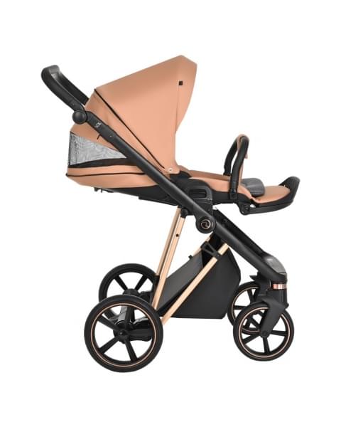 Коляска 3 в 1 Roan Sol Lux, Toffee шасси Rose Gold (Коричневый)