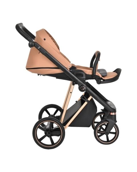 Коляска 3 в 1 Roan Sol Lux, Toffee шасси Rose Gold (Коричневый)