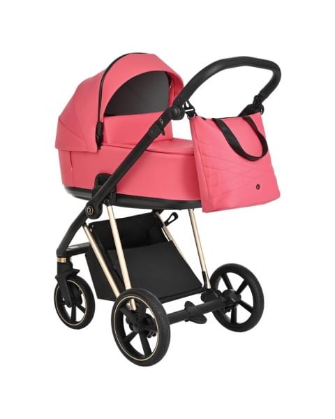 Коляска 3 в 1 Roan Sol Luxury, Viva Magenta шасси Gold (Розовый)