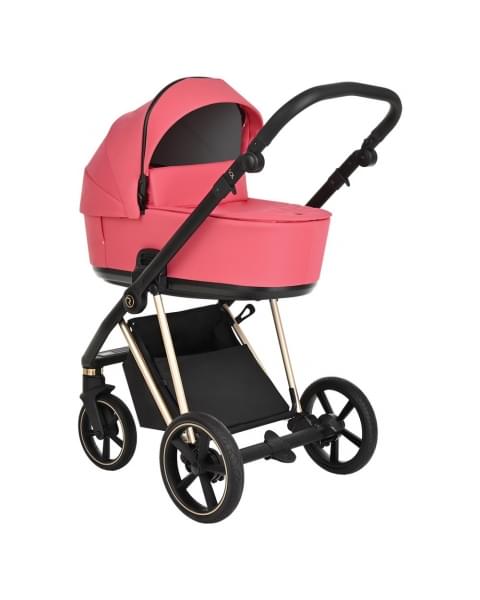 Коляска 3 в 1 Roan Sol Luxury, Viva Magenta шасси Gold (Розовый)