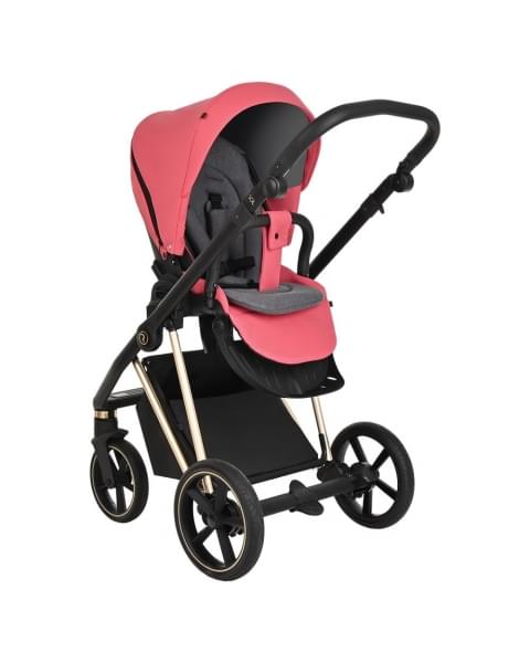 Коляска 3 в 1 Roan Sol Luxury, Viva Magenta шасси Gold (Розовый)
