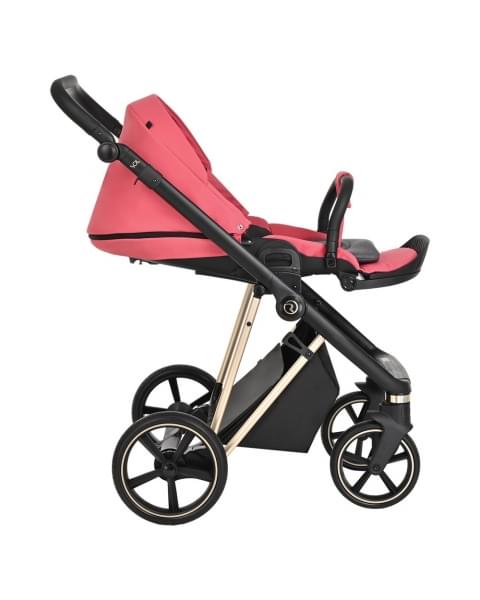Коляска 3 в 1 Roan Sol Luxury, Viva Magenta шасси Gold (Розовый)