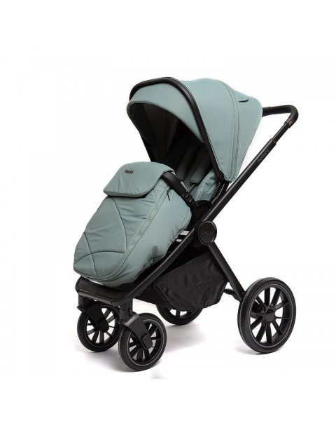 Детская коляска Peppy Monaco 3 в 1 с автокреслом First Mint (зеленый), рама черная