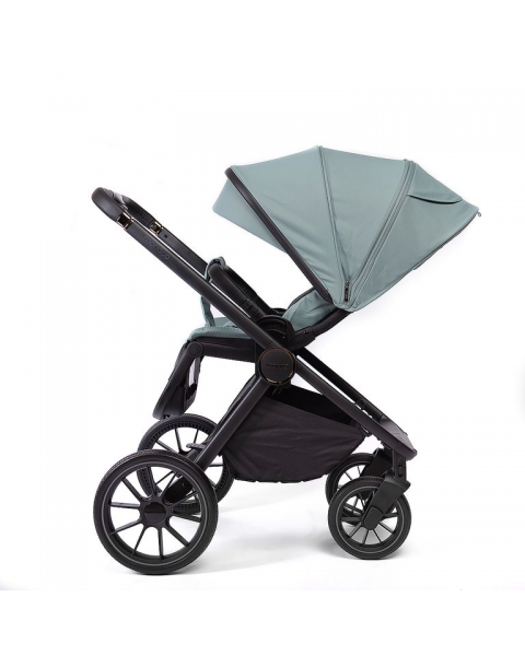 Детская коляска Peppy Monaco 3 в 1 с автокреслом First Mint (зеленый), рама черная