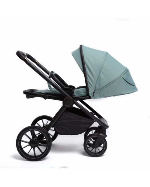 Детская коляска Peppy Monaco 3 в 1 с автокреслом First Mint (зеленый), рама черная