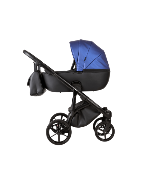 Детская коляска Adamex Nola Deluxe 2 в 1 N-SD13 (СИН. ПЕРЛ. КОЖА + ЧЕРН. КОЖА)
