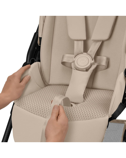Коляска Cybex Melio Carbon 2026 цвет Almond Beige с дождевиком