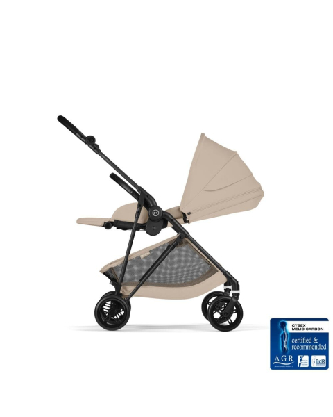Коляска Cybex Melio Carbon 2026 цвет Almond Beige с дождевиком