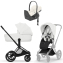 Коляска 4 в 1 Cybex Priam V Matt Black Style Off White + Cloud T Off White Plus Base T