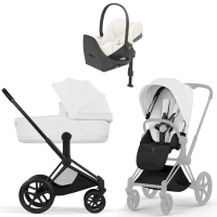 Коляска 4 в 1 Cybex Priam V Matt Black Style Off White + Cloud T Off White Plus Base T