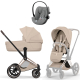 Коляска 3 в 1 Cybex Priam V Rosegold Style Cozy Beige + Cloud G3 Stone Grey Plus