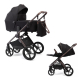 Коляска детская Peppy Monaco thermo (1.0) 2 в 1 Black (черный), рама серо-коричневая