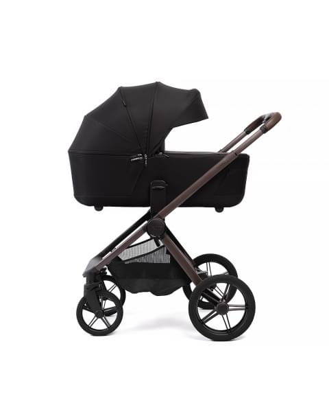 Коляска детская Peppy Monaco thermo 2 в 1 Black (черный), рама серо-коричневая