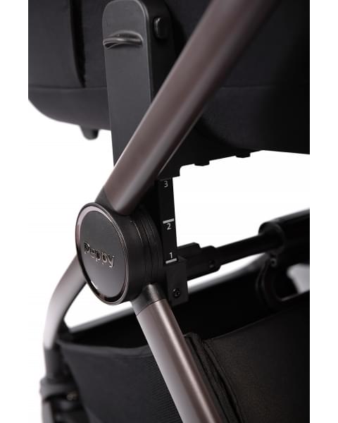 Коляска детская Peppy Monaco thermo 2 в 1 Black (черный), рама серо-коричневая