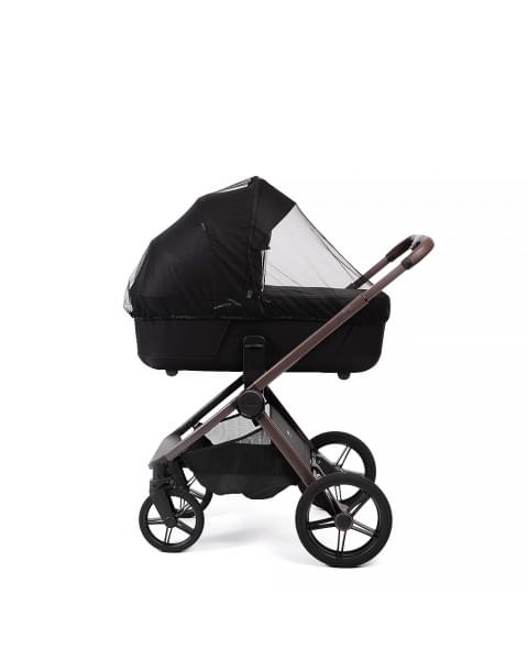 Коляска детская Peppy Monaco thermo 2 в 1 Black (черный), рама серо-коричневая