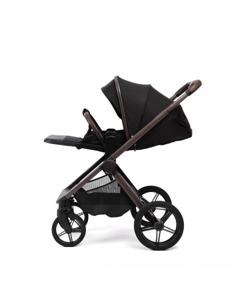 Коляска детская Peppy Monaco thermo 2 в 1 Black (черный), рама серо-коричневая